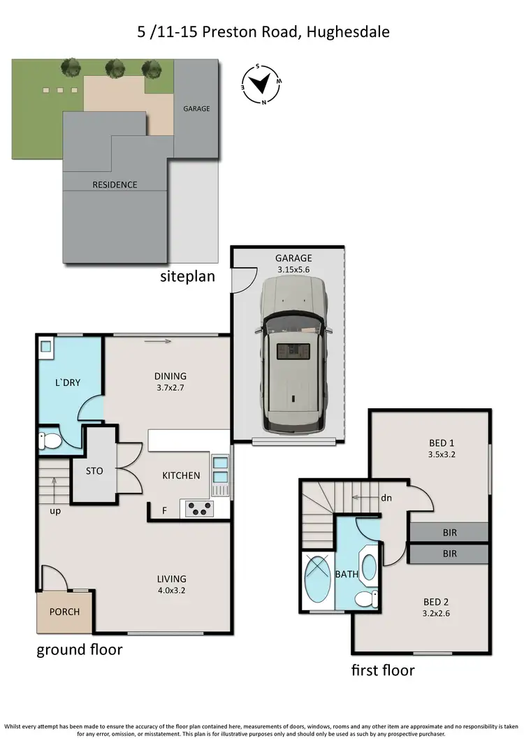 Floorplan of Homely townhouse listing, 5/11-15 Preston Road, Hughesdale VIC 3166