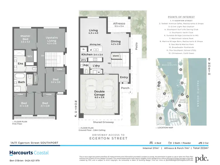 Floorplan of Homely townhouse listing, 1/11 Egerton Street, Southport QLD 4215