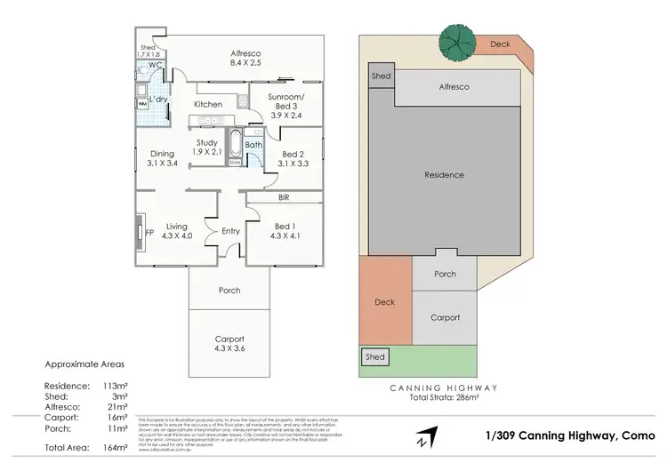 Floorplan of Homely house listing, 1/309 Canning Highway, Como WA 6152
