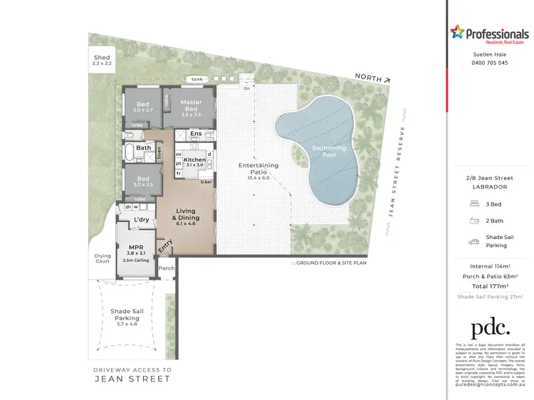 Floorplan of Homely semi-detached listing, Unit 2/8 Jean Street, Labrador QLD 4215