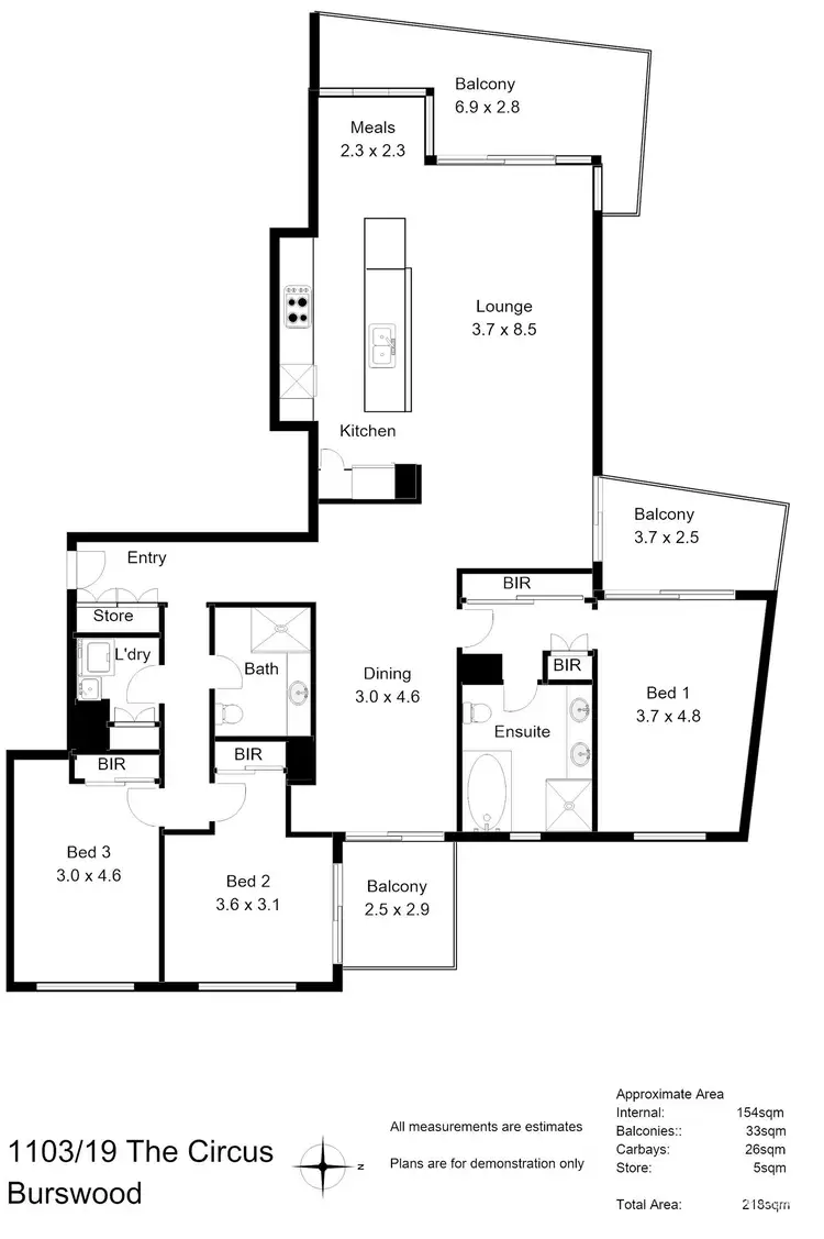 Floorplan of Homely apartment listing, 1103/19 The Circus, Burswood WA 6100