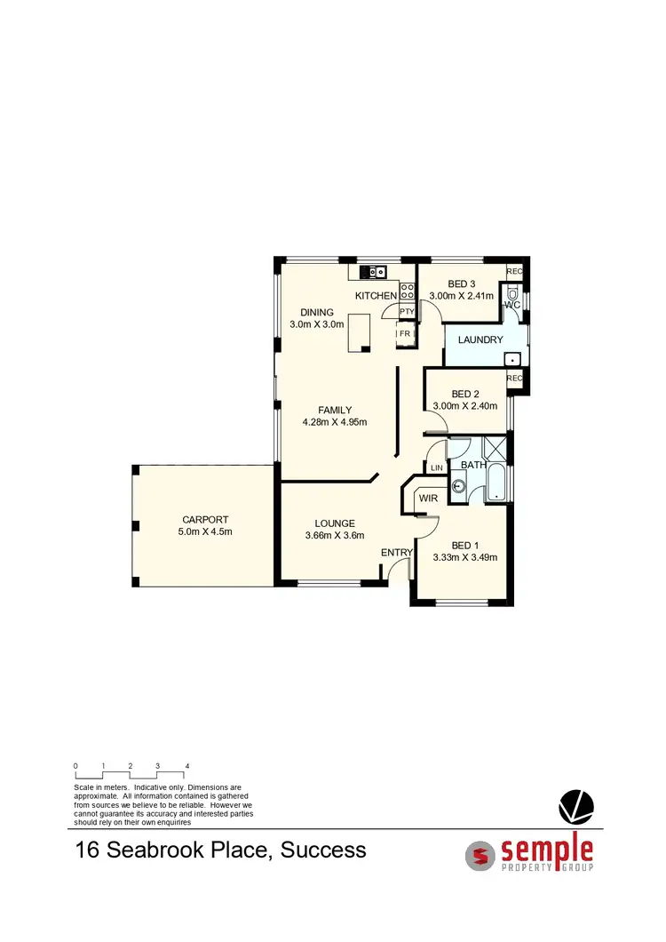 Floorplan of Homely house listing, 16 Seabrook Place, Success WA 6164