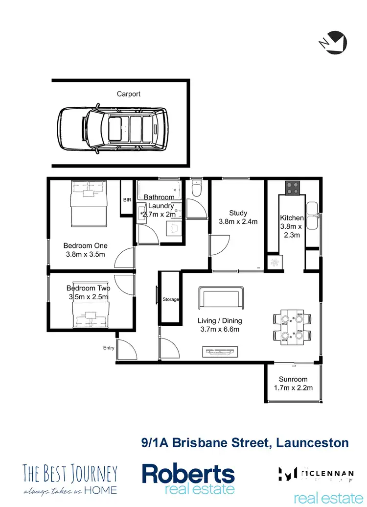 Floorplan of Homely unit listing, 9/1A Brisbane Street, Launceston TAS 7250