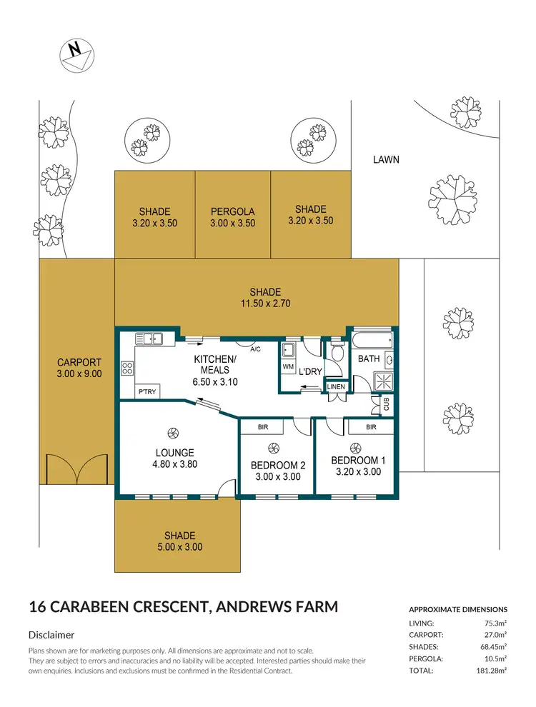 Floorplan of Homely house listing, 16 Carabeen Crescent, Andrews Farm SA 5114