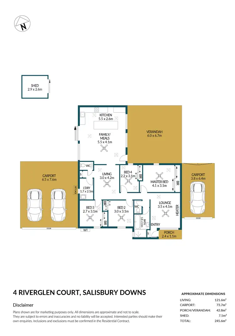 Floorplan of Homely house listing, 4 Riverglen Court, Salisbury Downs SA 5108