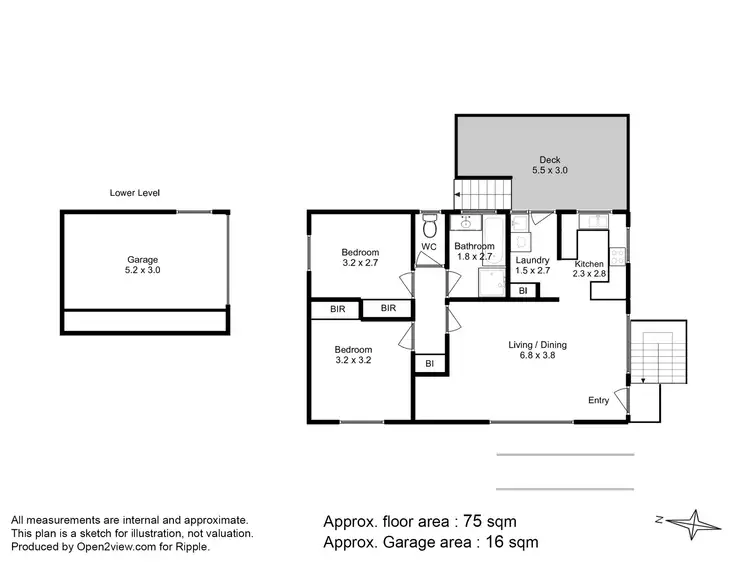 Floorplan of Homely unit listing, 1/5 Llenroc Street, Geilston Bay TAS 7015