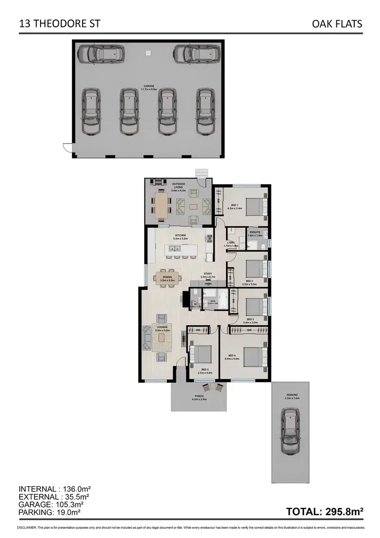 Floorplan of Homely house listing, 13 Theodore Street, Oak Flats NSW 2529