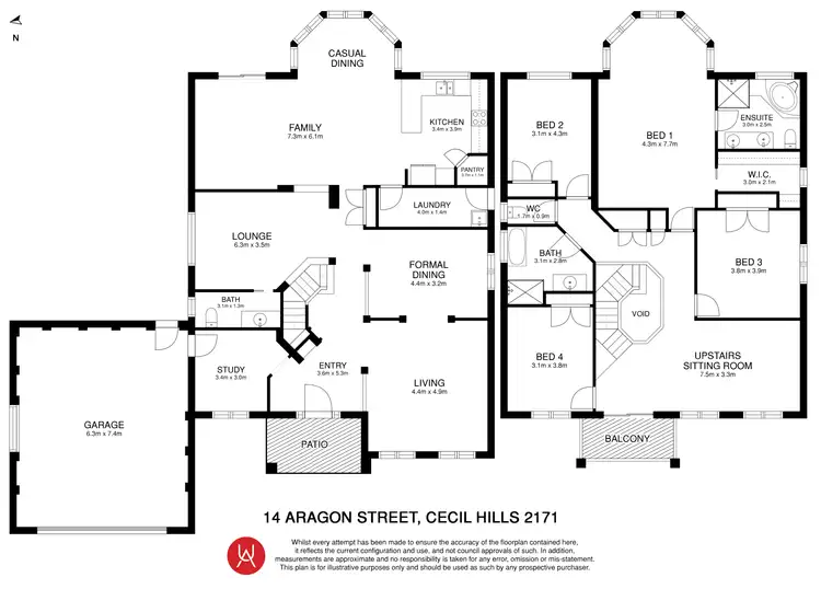 Floorplan of Homely house listing, 14 Aragon Street, Cecil Hills NSW 2171