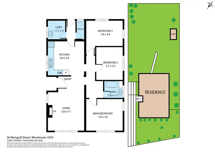 Floorplan of Homely house listing, 36 Marigold Street, Wendouree VIC 3355