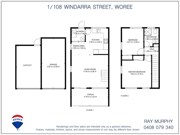 Floorplan of Homely townhouse listing, 1/108 Windarra Street, Woree QLD 4868