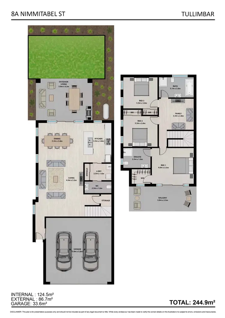 Floorplan of Homely semi-detached listing, 8A Nimmitabel Street, Tullimbar NSW 2527