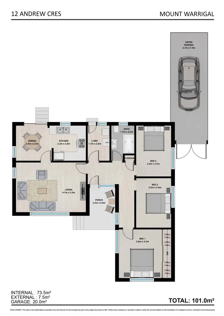 Floorplan of Homely house listing, 12 Andrew Crescent, Mount Warrigal NSW 2528