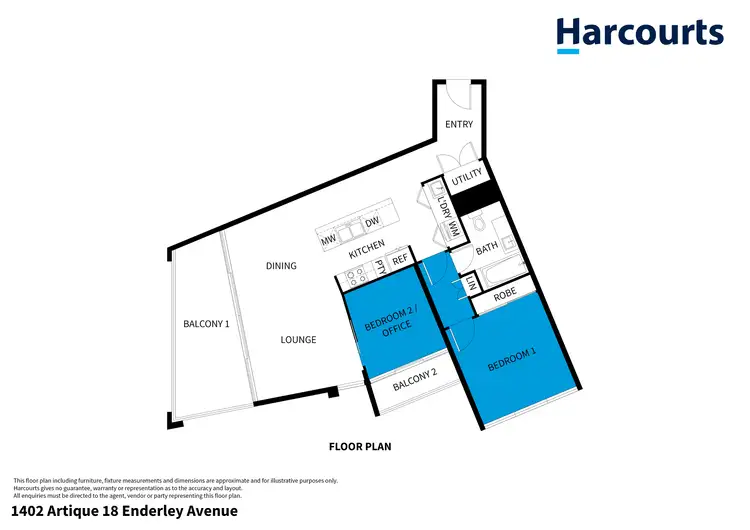Floorplan of Homely apartment listing, 1402/18 Enderley Avenue, Surfers Paradise QLD 4217