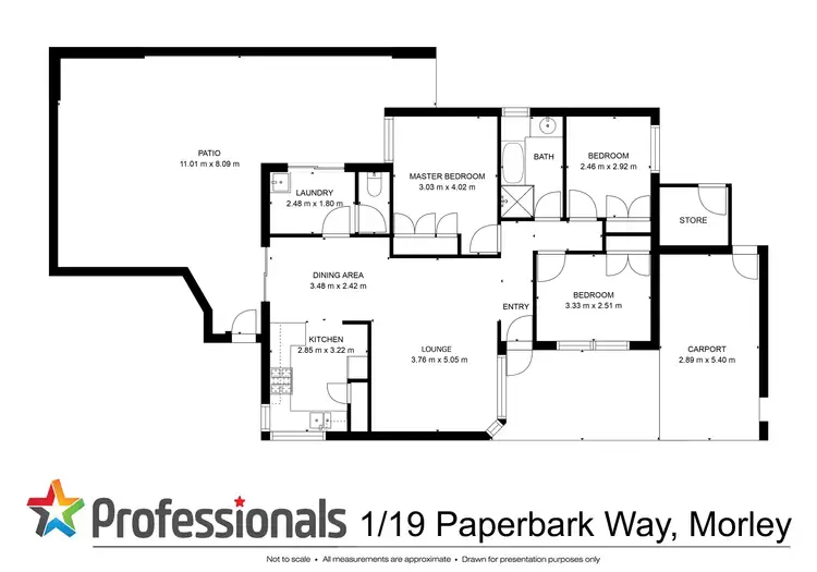 Floorplan of Homely villa listing, 1/19 Paperbark Way, Morley WA 6062