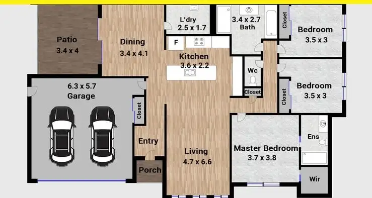 Floorplan of Homely semi-detached listing, 55 Fourth Avenue, Marsden QLD 4132