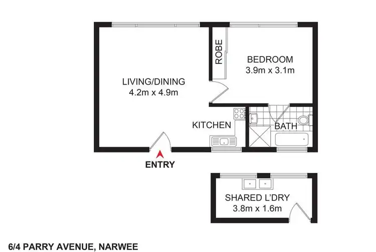 Floorplan of Homely unit listing, 6/4 Parry Avenue, Narwee NSW 2209