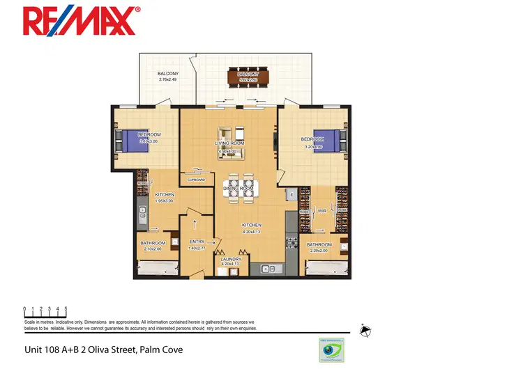 Floorplan of Homely apartment listing, 108A & 108B/2 Oliva Street, Palm Cove QLD 4879