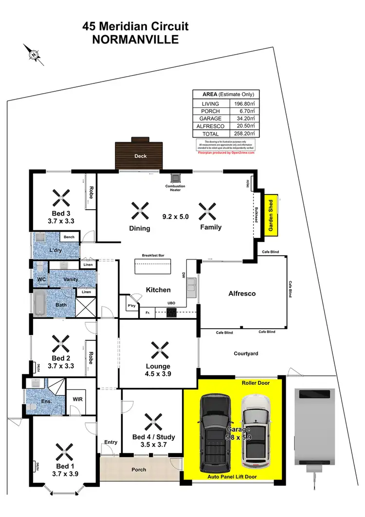 Floorplan of Homely house listing, 45 Meridian Circuit, Normanville SA 5204