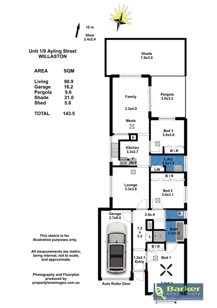Floorplan of Homely unit listing, 1/9 Ayling Street, Willaston SA 5118