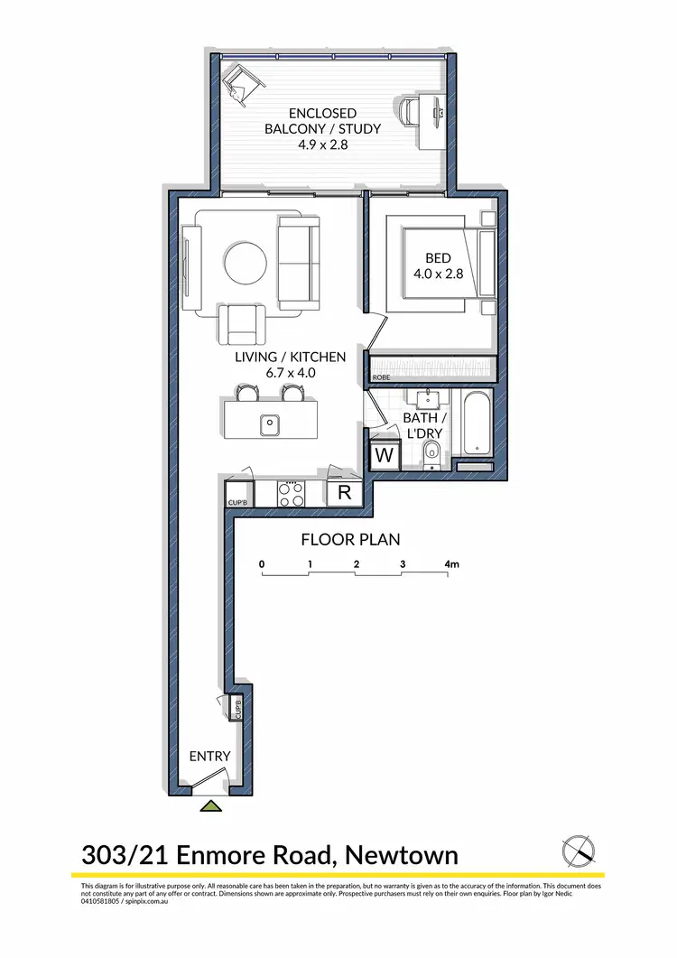 Floorplan of Homely unit listing, 303/21-25 Enmore Road, Newtown NSW 2042