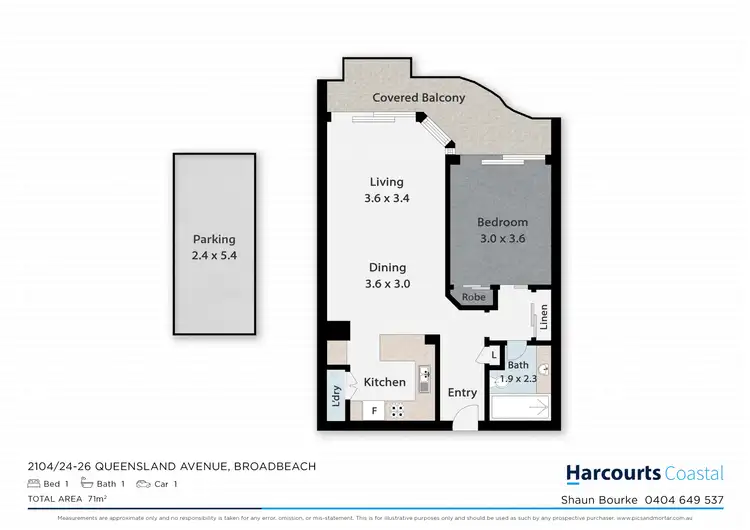 Floorplan of Homely apartment listing, 2104/24-26 Queensland Avenue, Broadbeach QLD 4218