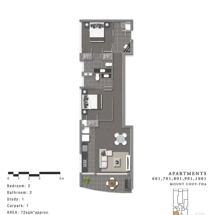 Floorplan of Homely apartment listing, 901/16 Merivale Street, South Brisbane QLD 4101