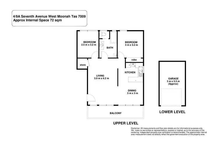 Floorplan of Homely unit listing, 4/9A Seventh Avenue, West Moonah TAS 7009