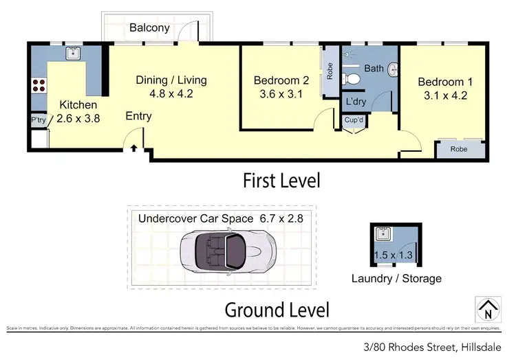 Floorplan of Homely unit listing, 3/80 Rhodes Street, Hillsdale NSW 2036