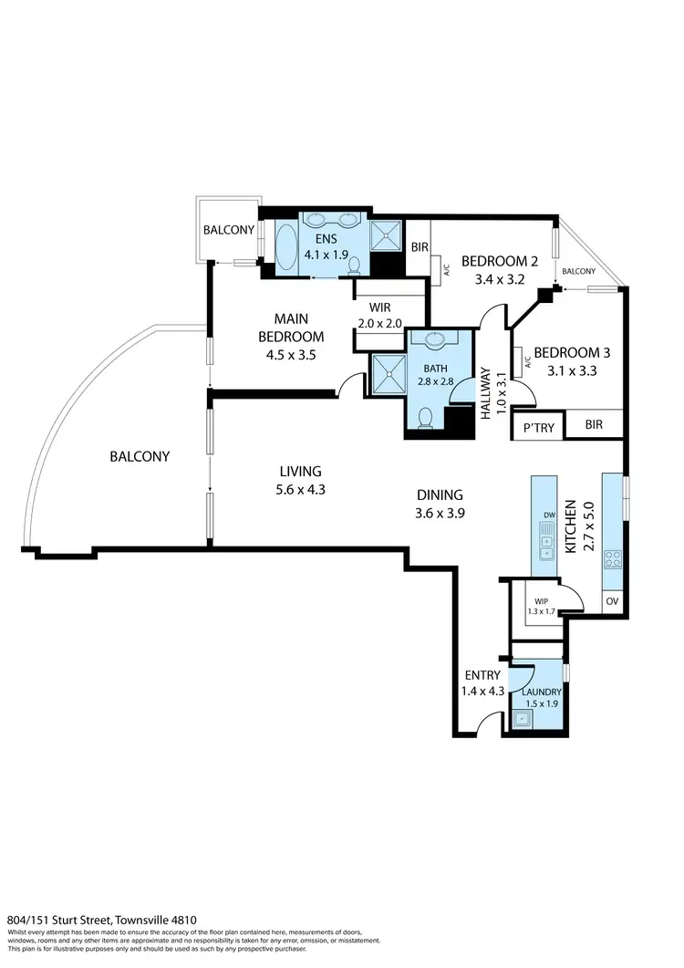 Floorplan of Homely house listing, 804/151-173 Sturt Street, Townsville City QLD 4810