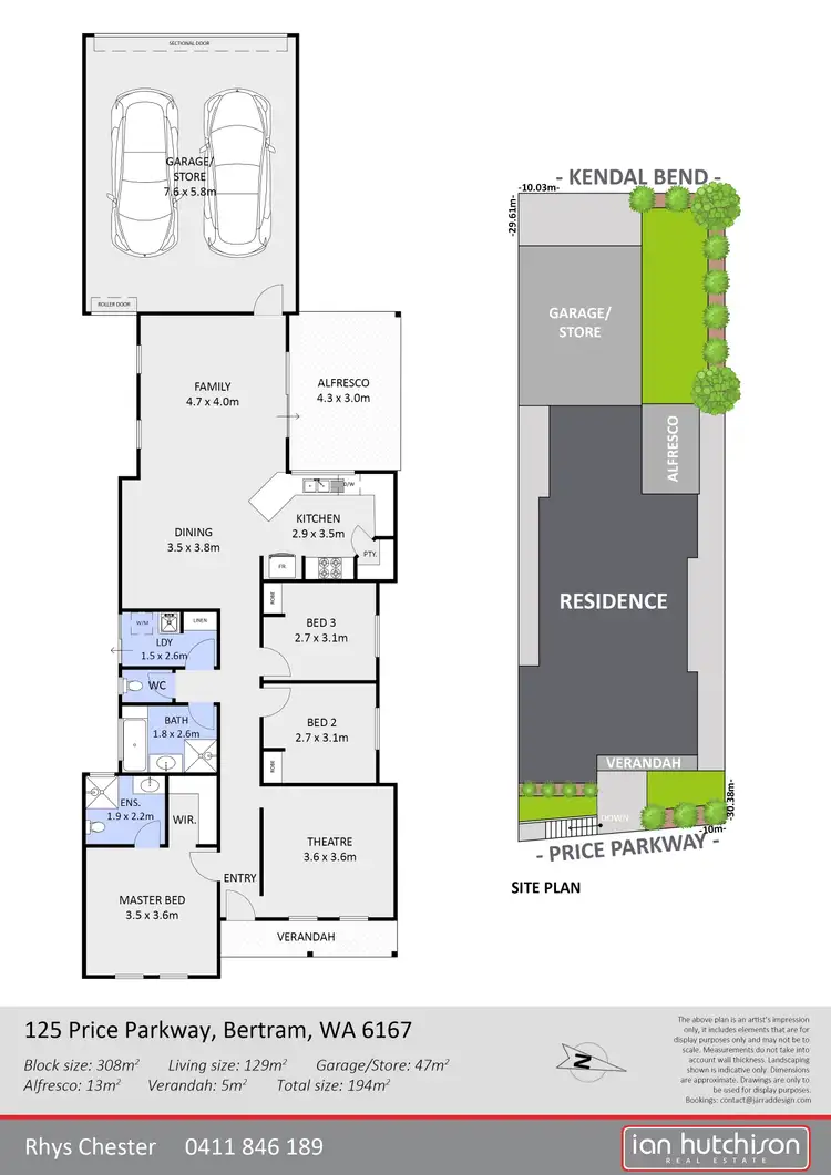 Floorplan of Homely house listing, 125 Price Parkway, Bertram WA 6167