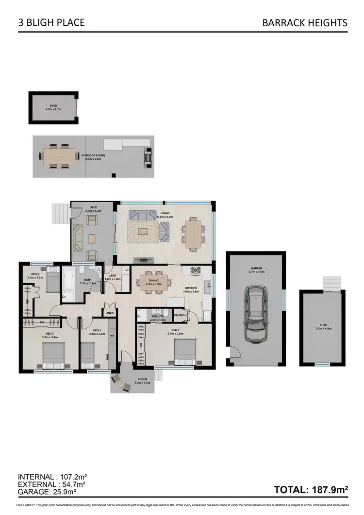 Floorplan of Homely house listing, 3 Bligh Place, Barrack Heights NSW 2528
