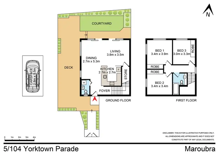 Floorplan of Homely townhouse listing, 5/104 Yorktown Parade, Maroubra NSW 2035