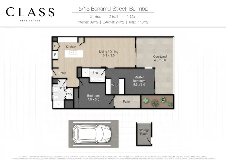 Floorplan of Homely unit listing, 5/15 Barramul Street, Bulimba QLD 4171