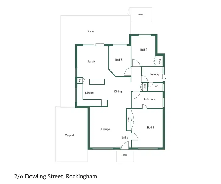 Floorplan of Homely unit listing, 2/6 Dowling Street, Rockingham WA 6168