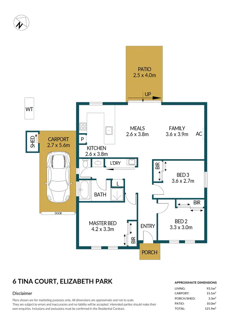 Floorplan of Homely house listing, 6 Tina Court, Elizabeth Park SA 5113