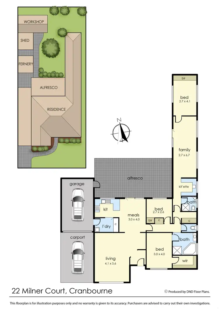 Floorplan of Homely house listing, 22 Milner Court, Cranbourne VIC 3977