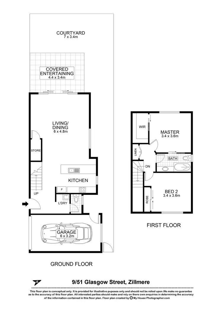 Floorplan of Homely townhouse listing, 9/51 Glasgow Street, Zillmere QLD 4034