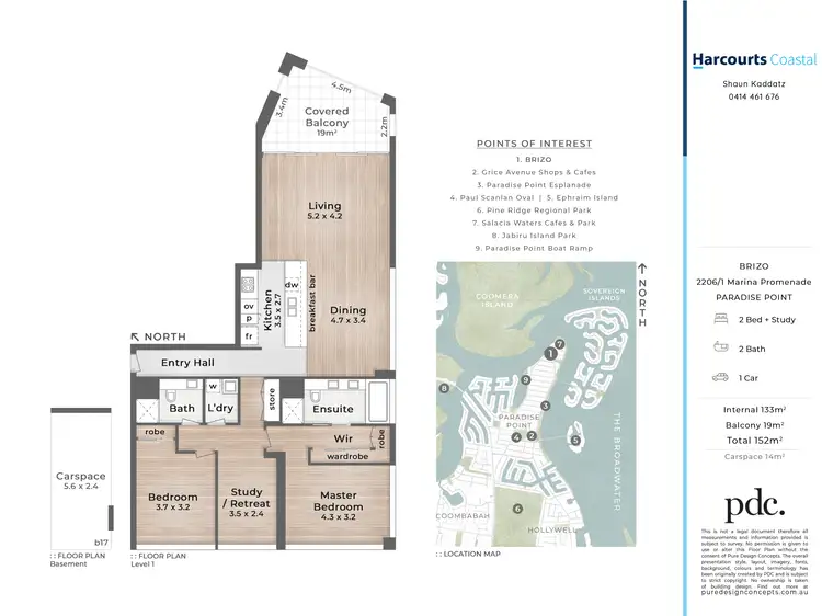 Floorplan of Homely apartment listing, 2206/1 Marina Promenade, Paradise Point QLD 4216