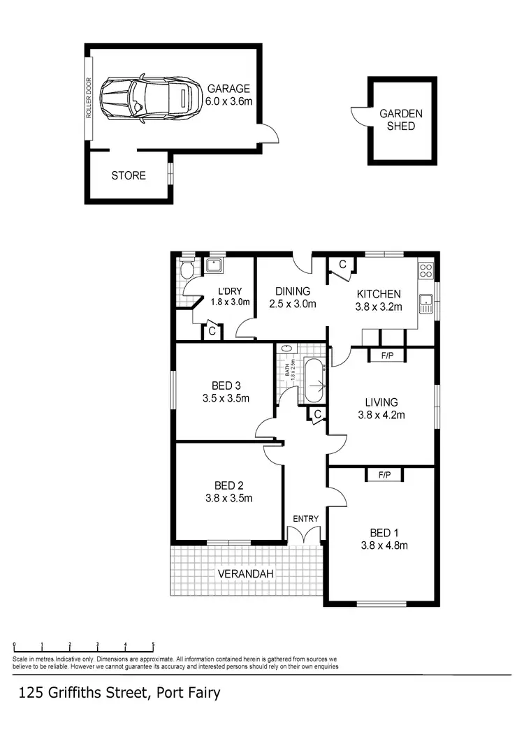 Floorplan of Homely house listing, 125 Griffiths Street, Port Fairy VIC 3284