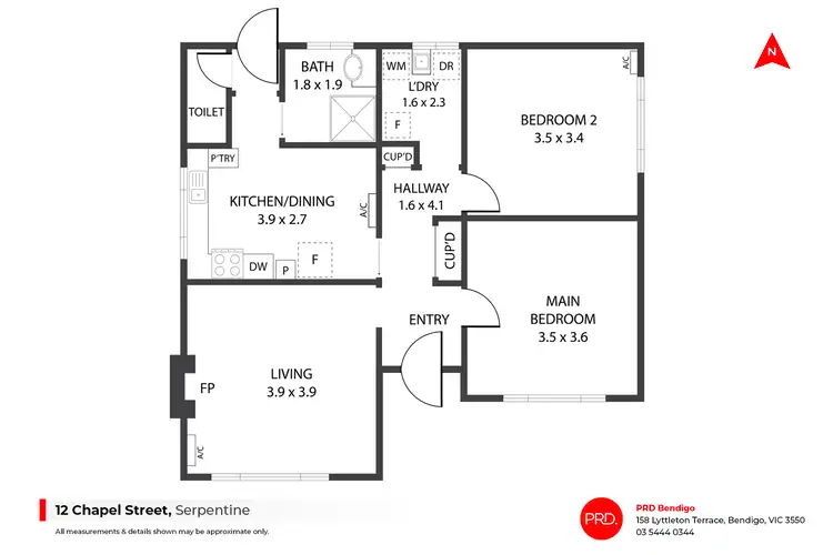 Floorplan of Homely house listing, 12 Chapel Street, Serpentine VIC 3517