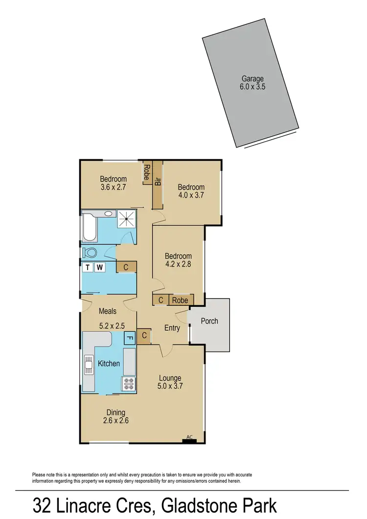 Floorplan of Homely house listing, 32 Linacre Crescent, Gladstone Park VIC 3043