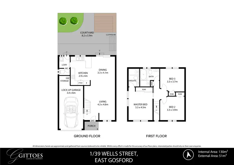 Floorplan of Homely townhouse listing, 1/39 Wells Street, East Gosford NSW 2250