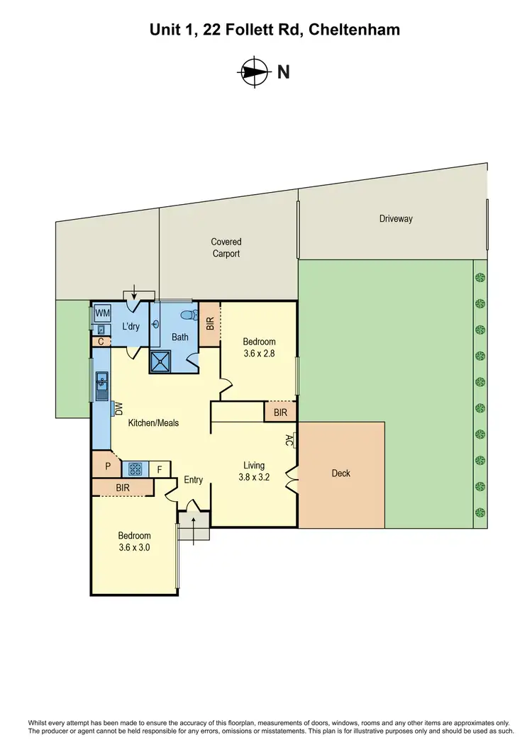Floorplan of Homely unit listing, 1/22 Follett Road, Cheltenham VIC 3192