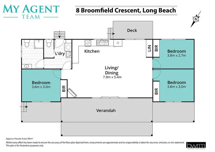Floorplan of Homely house listing, 8 Broomfield Crescent, Long Beach NSW 2536