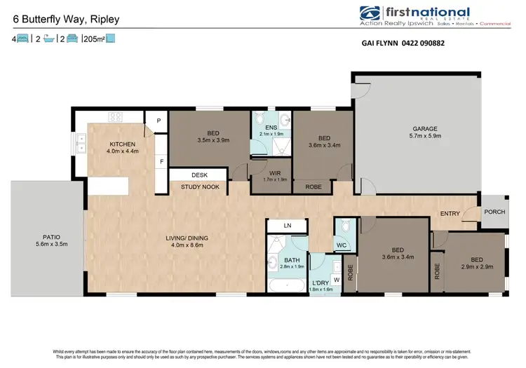 Floorplan of Homely house listing, 6 Butterfly Way, Ripley QLD 4306