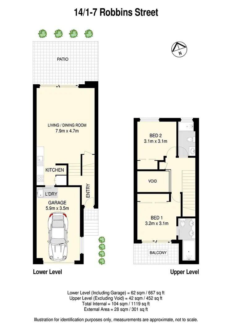 Floorplan of Homely townhouse listing, 14/1-7 Robbins Street, Corinda QLD 4075