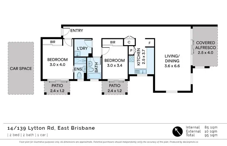 Floorplan of Homely apartment listing, 14/139 Lytton Road, East Brisbane QLD 4169