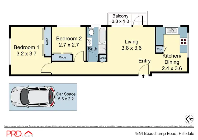 Floorplan of Homely unit listing, 4/64 Beauchamp Road, Hillsdale NSW 2036