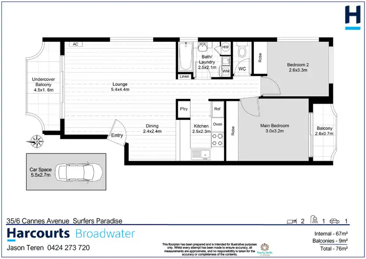 Floorplan of Homely apartment listing, 35/6 Cannes Avenue, Surfers Paradise QLD 4217
