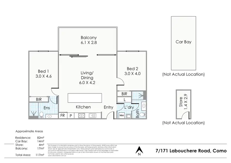 Floorplan of Homely apartment listing, 7/171 Labouchere Road, Como WA 6152